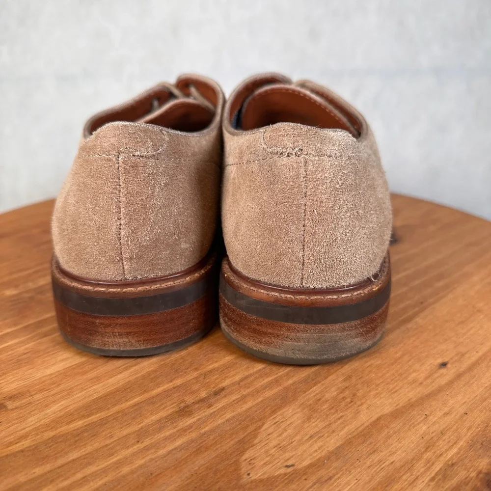 Vince Camuto Derby Shoes Mens 11 Tan Suede Good Lace Up Business Casual Classic